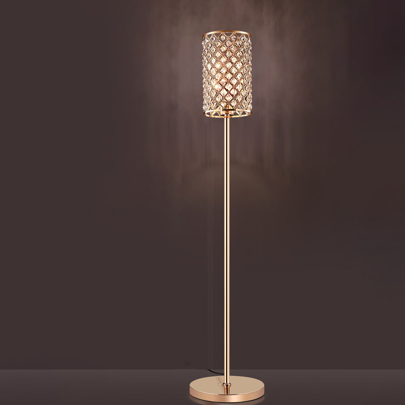 Modern Luxury Iron Crystal Cylinder Floor Lamp for Living Room  

Elevate your living space with this Modern Luxury Iron Crystal Cylinder Floor Lamp. Designed to enhance any decor, this elegant standing floor lamp features a stunning crystal cylinder and