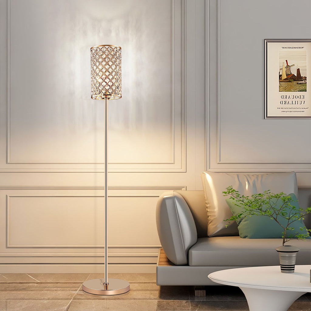 Modern Luxury Iron Crystal Cylinder Floor Lamp for Living Room  

Elevate your living space with this Modern Luxury Iron Crystal Cylinder Floor Lamp. Designed to enhance any decor, this elegant standing floor lamp features a stunning crystal cylinder and