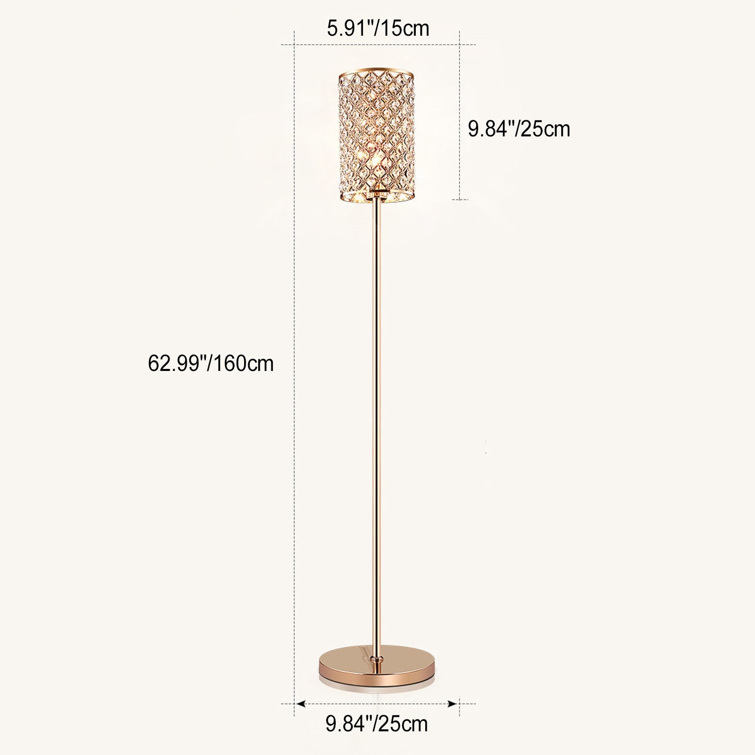 Modern Luxury Iron Crystal Cylinder Floor Lamp for Living Room  

Elevate your living space with this Modern Luxury Iron Crystal Cylinder Floor Lamp. Designed to enhance any decor, this elegant standing floor lamp features a stunning crystal cylinder and