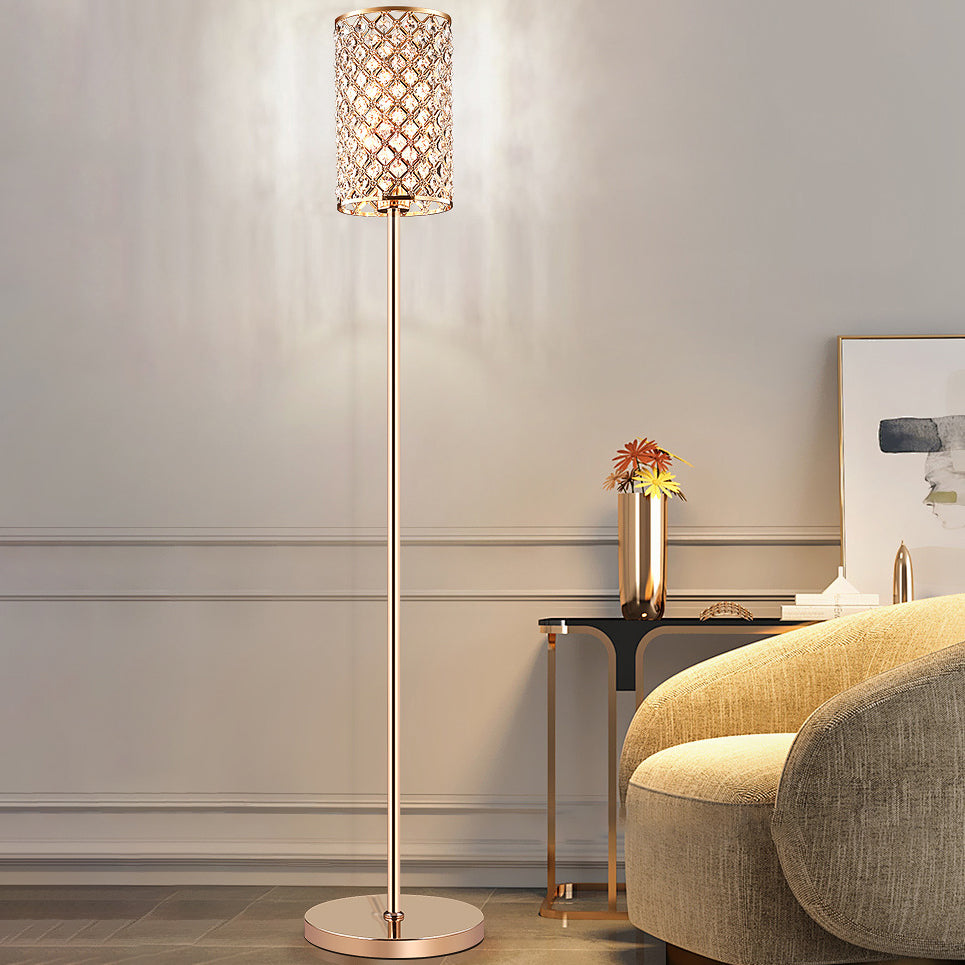 Modern Luxury Iron Crystal Cylinder Floor Lamp for Living Room  

Elevate your living space with this Modern Luxury Iron Crystal Cylinder Floor Lamp. Designed to enhance any decor, this elegant standing floor lamp features a stunning crystal cylinder and