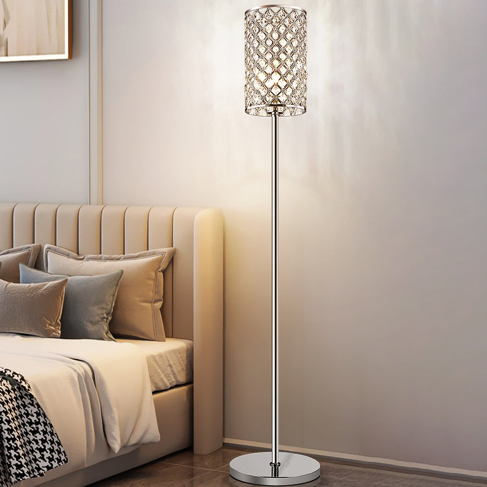 Modern Luxury Iron Crystal Cylinder Floor Lamp for Living Room  

Elevate your living space with this Modern Luxury Iron Crystal Cylinder Floor Lamp. Designed to enhance any decor, this elegant standing floor lamp features a stunning crystal cylinder and
