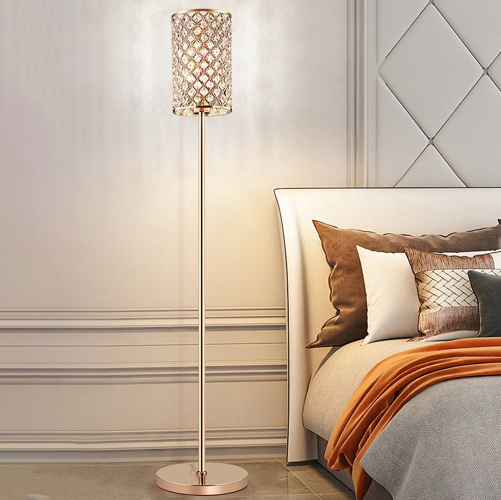 Modern Luxury Iron Crystal Cylinder Floor Lamp for Living Room  

Elevate your living space with this Modern Luxury Iron Crystal Cylinder Floor Lamp. Designed to enhance any decor, this elegant standing floor lamp features a stunning crystal cylinder and