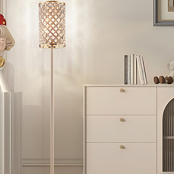Modern Luxury Iron Crystal Cylinder Floor Lamp for Living Room  

Elevate your living space with this Modern Luxury Iron Crystal Cylinder Floor Lamp. Designed to enhance any decor, this elegant standing floor lamp features a stunning crystal cylinder and