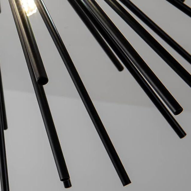 Contemporary Nordic Stainless Steel Firework 6-Light Semi-Flush Mount Ceiling Light for Living Room