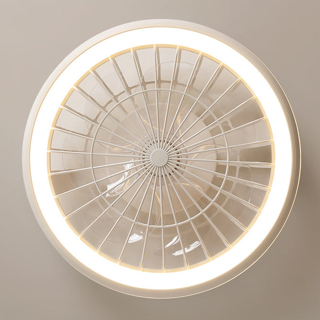 Modern Minimalist LED Semi-Flush Mount Ceiling Fan Light for Bedroom - Iron & Acrylic Design