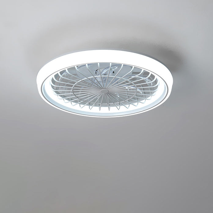Modern Minimalist LED Semi-Flush Mount Ceiling Fan Light for Bedroom - Iron & Acrylic Design