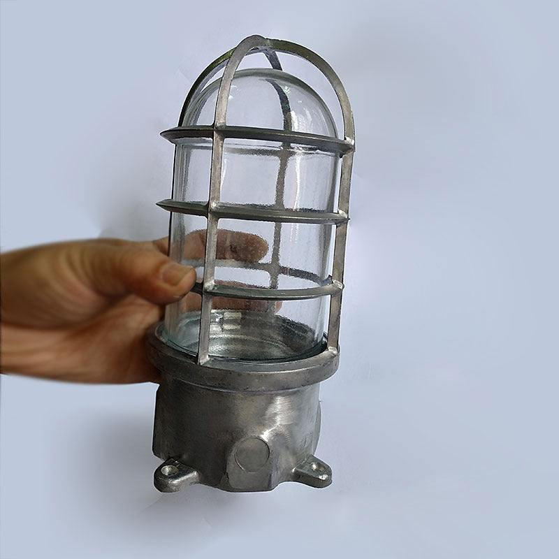 Industrial Waterproof Aluminum Glass Cylinder Light Semi-Flush Mount for Outdoor Patio