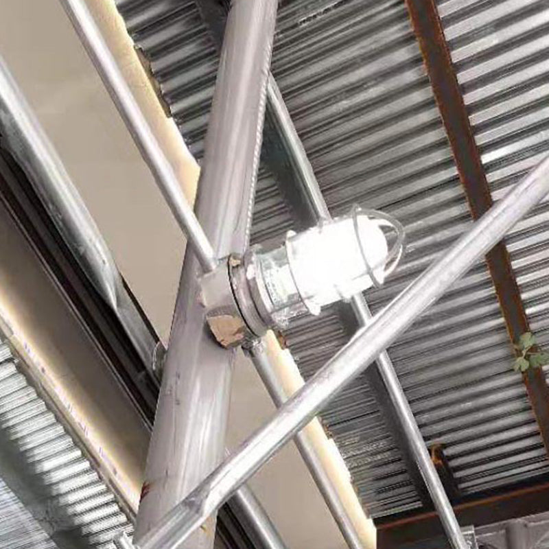 Industrial Waterproof Aluminum Glass Cylinder Light Semi-Flush Mount for Outdoor Patio