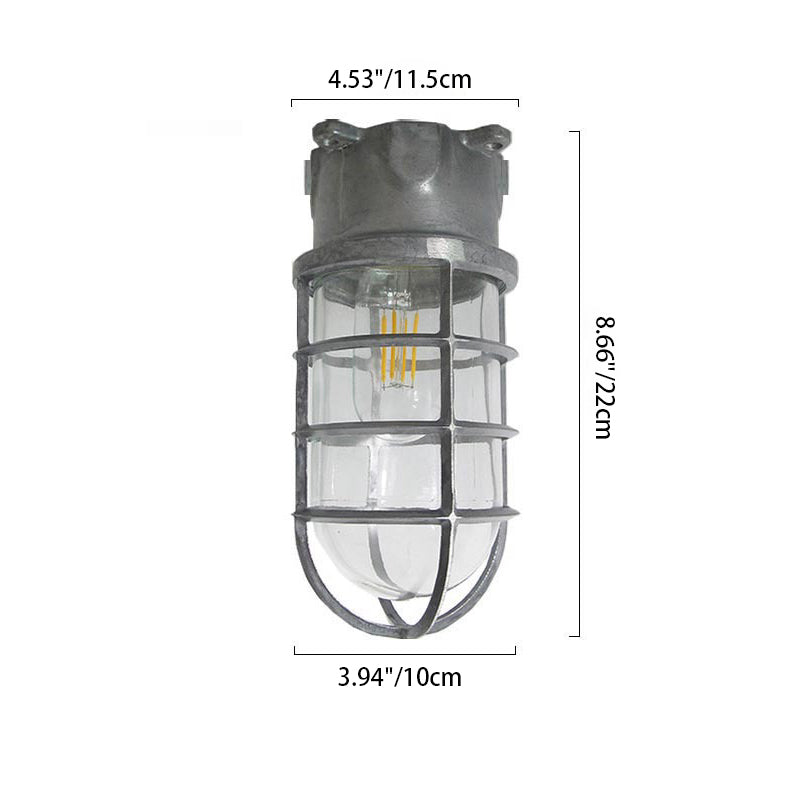 Contemporary Industrial Waterproof Aluminum Alloy Semi-Flush Mount Ceiling Light for Outdoor Patio