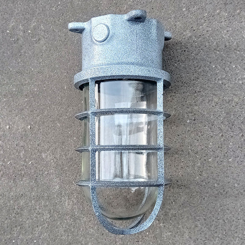 Industrial Waterproof Aluminum Glass Cylinder Light Semi-Flush Mount for Outdoor Patio