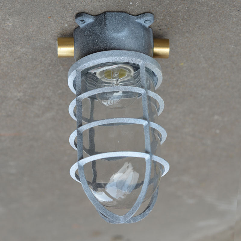 Contemporary Industrial Waterproof Aluminum Alloy Semi-Flush Mount Ceiling Light for Outdoor Patio