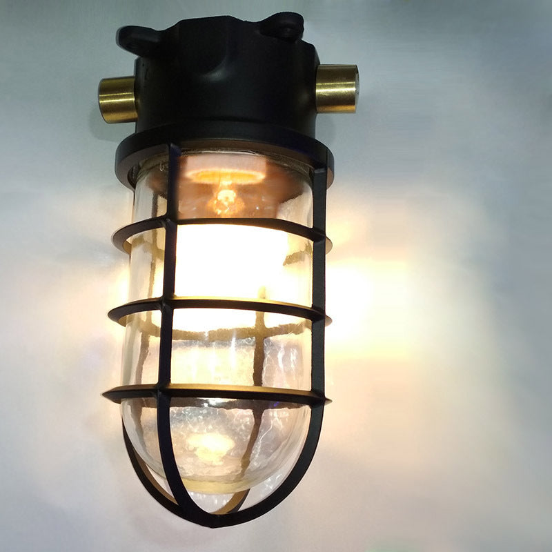 Contemporary Industrial Waterproof Aluminum Alloy Semi-Flush Mount Ceiling Light for Outdoor Patio