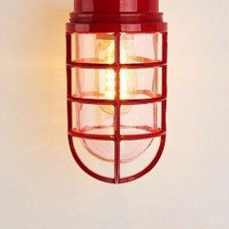 Industrial Waterproof Aluminum Glass Cylinder Light Semi-Flush Mount for Outdoor Patio