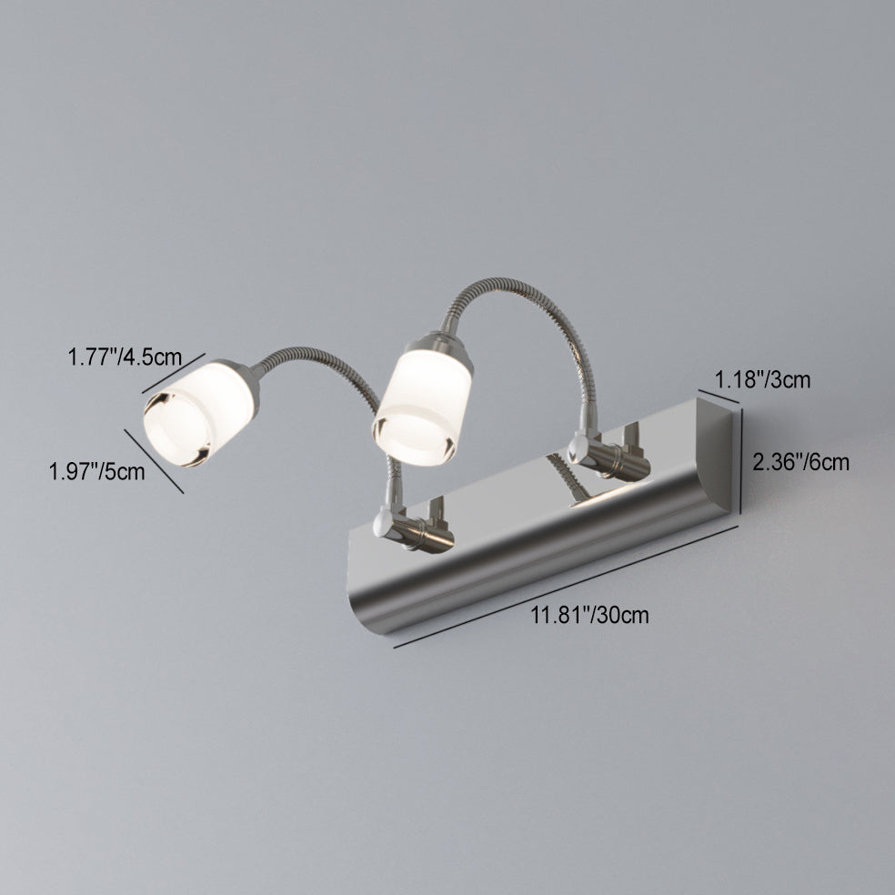 Modern Gooseneck LED Wall Sconce - Stainless Steel Vanity Light for Bathroom