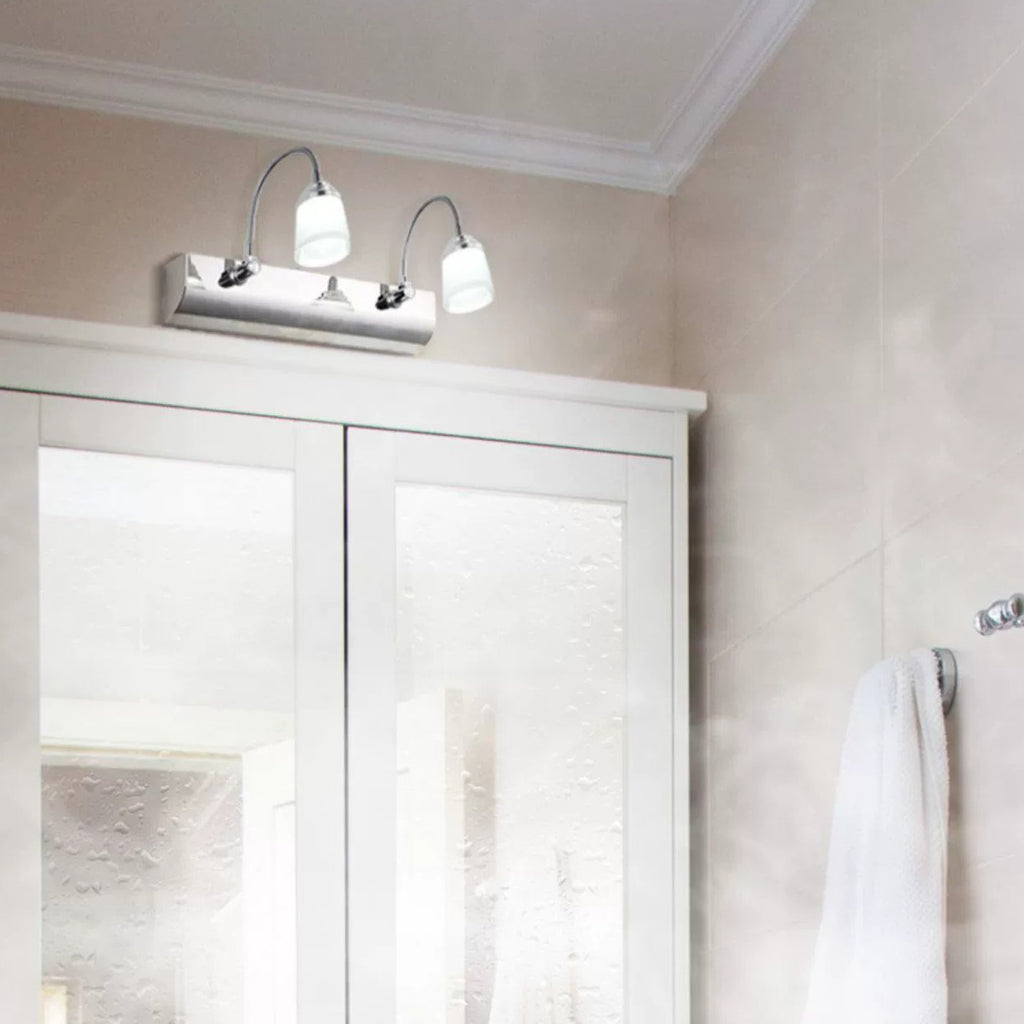 Modern Gooseneck LED Wall Sconce - Stainless Steel Vanity Light for Bathroom