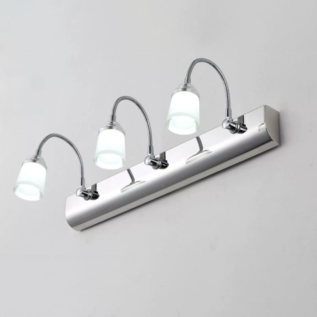 Modern Gooseneck LED Wall Sconce - Stainless Steel Vanity Light for Bathroom