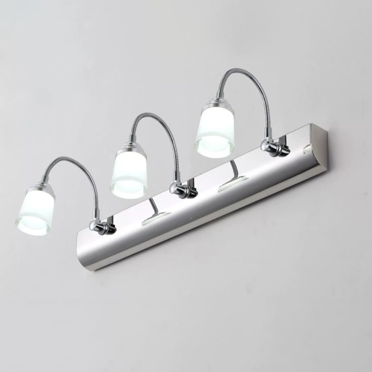 Modern Gooseneck LED Wall Sconce - Stainless Steel Vanity Light for Bathroom
