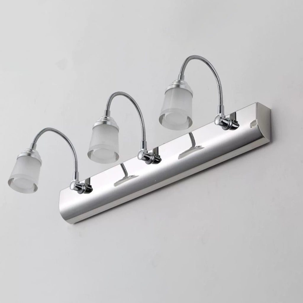Modern Gooseneck LED Wall Sconce - Stainless Steel Vanity Light for Bathroom