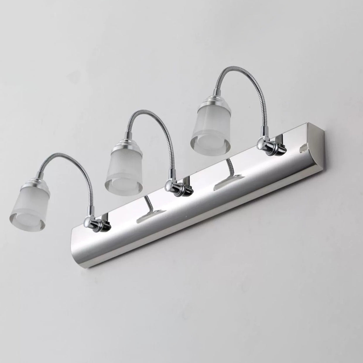 Modern Gooseneck LED Wall Sconce - Stainless Steel Vanity Light for Bathroom