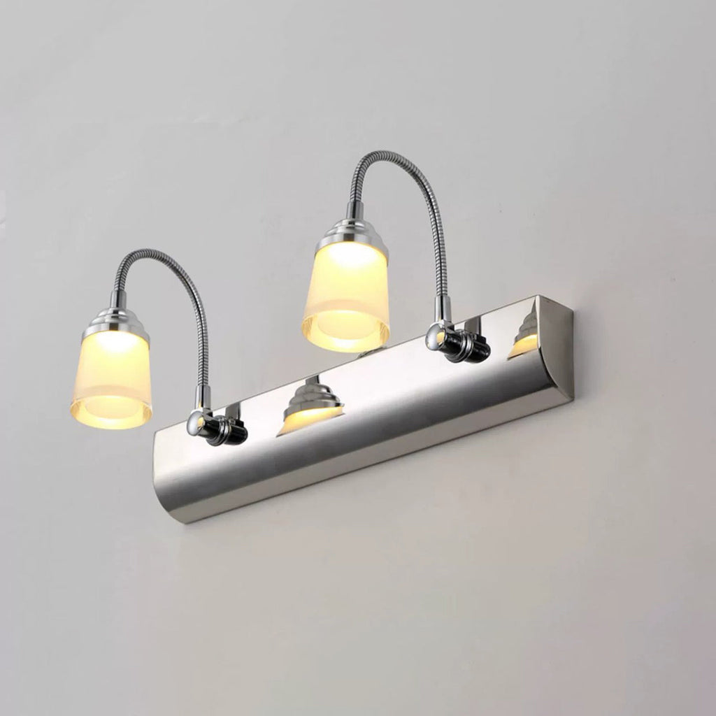 Modern Gooseneck LED Wall Sconce - Stainless Steel Vanity Light for Bathroom