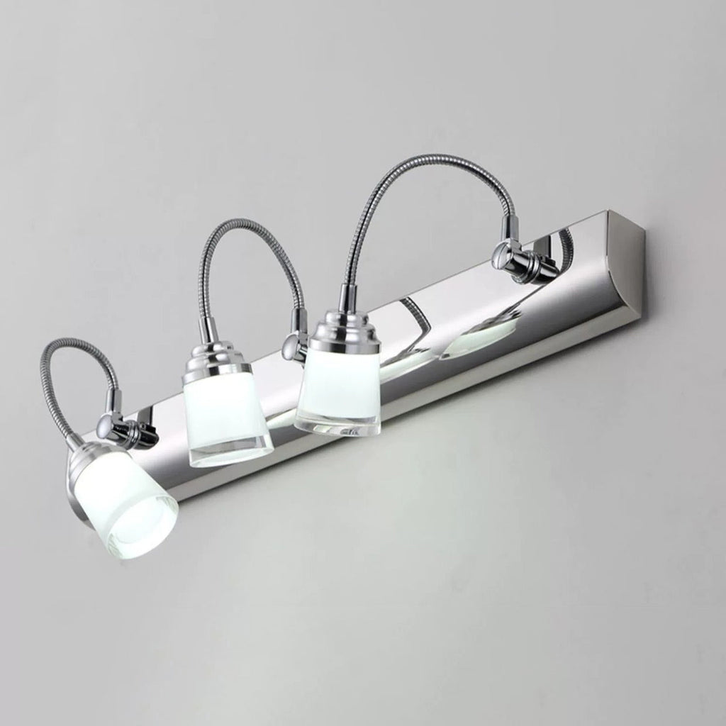 Modern Gooseneck LED Wall Sconce - Stainless Steel Vanity Light for Bathroom