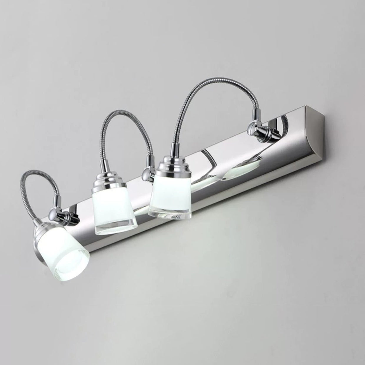 Modern Gooseneck LED Wall Sconce - Stainless Steel Vanity Light for Bathroom