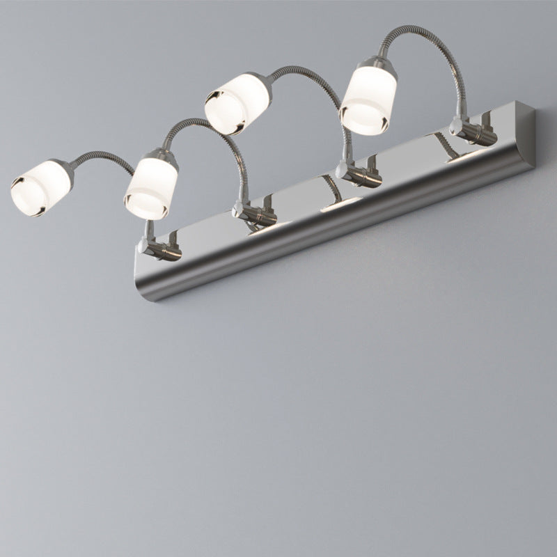 Modern Gooseneck LED Wall Sconce - Stainless Steel Vanity Light for Bathroom