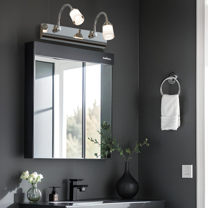 Modern Gooseneck LED Wall Sconce - Stainless Steel Vanity Light for Bathroom
