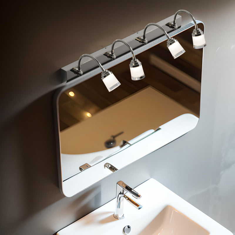 Modern Gooseneck LED Wall Sconce - Stainless Steel Vanity Light for Bathroom