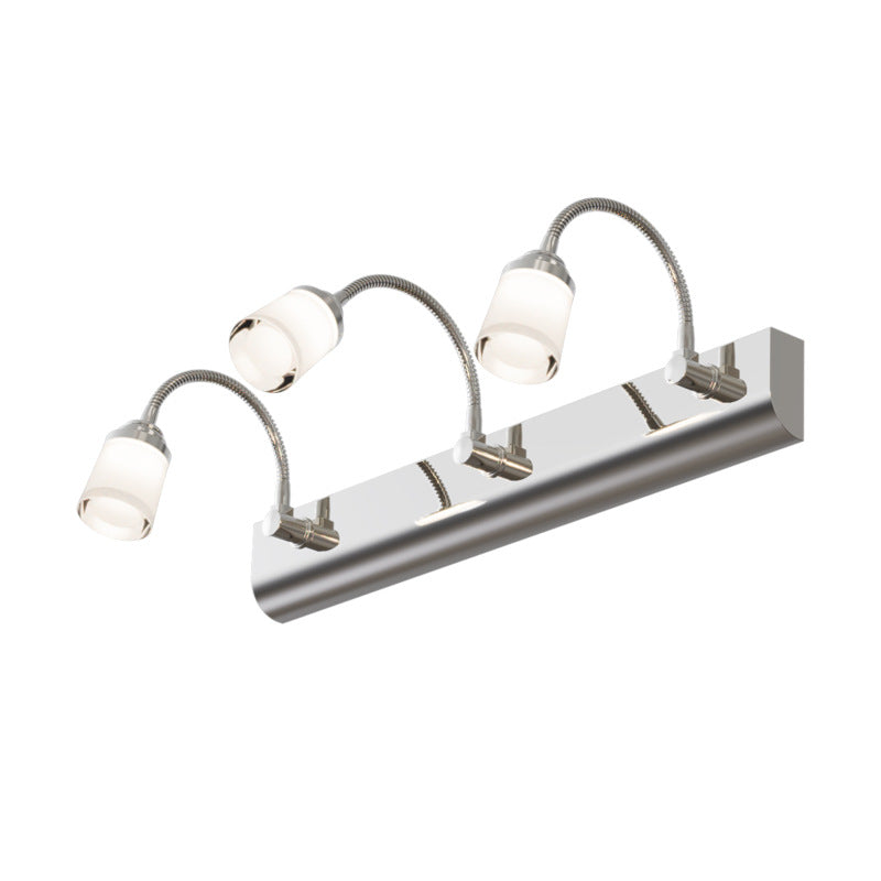 Modern Gooseneck LED Wall Sconce - Stainless Steel Vanity Light for Bathroom