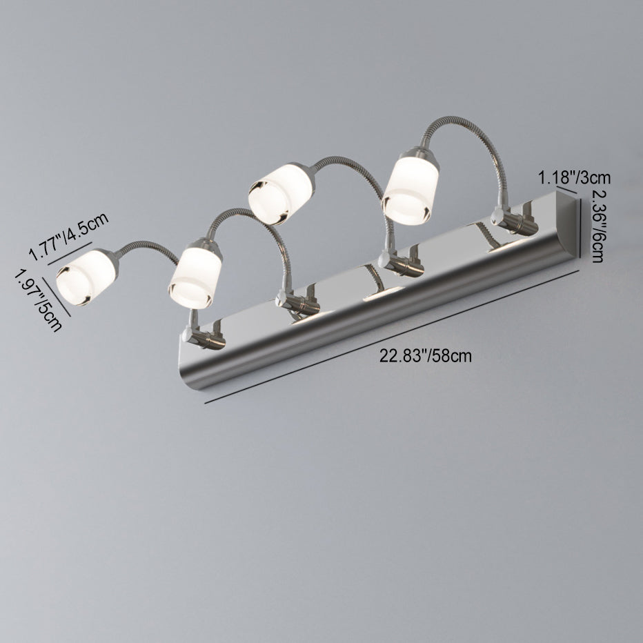 Modern Gooseneck LED Wall Sconce - Stainless Steel Vanity Light for Bathroom