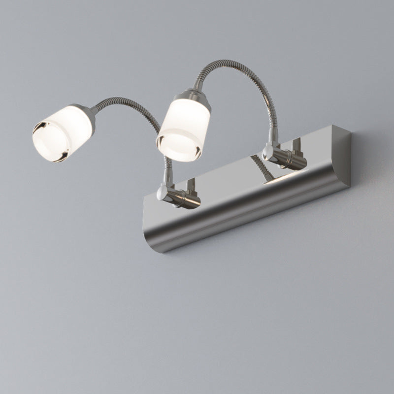 Modern Gooseneck LED Wall Sconce - Stainless Steel Vanity Light for Bathroom