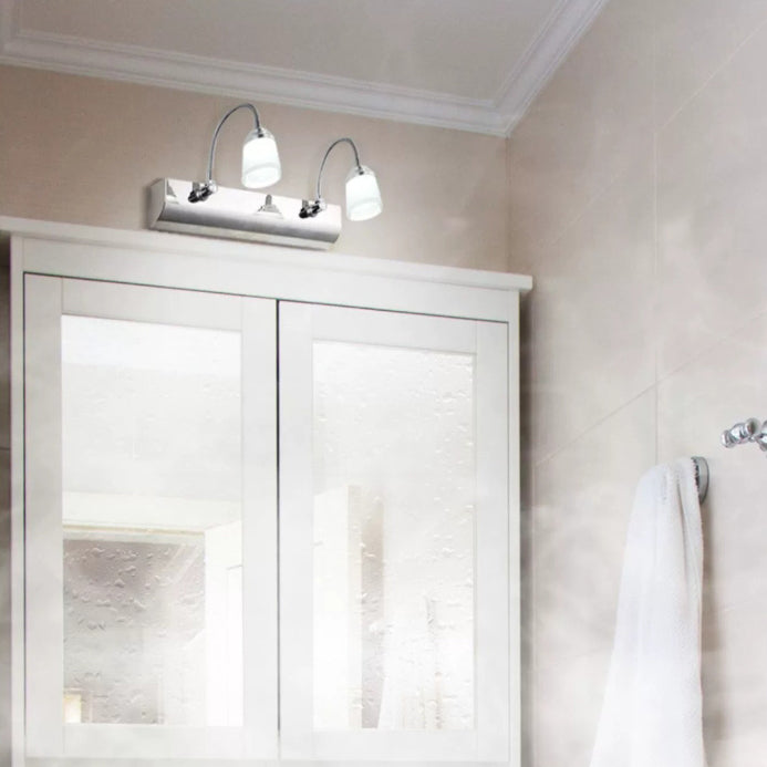 Modern Gooseneck LED Wall Sconce - Stainless Steel Vanity Light for Bathroom
