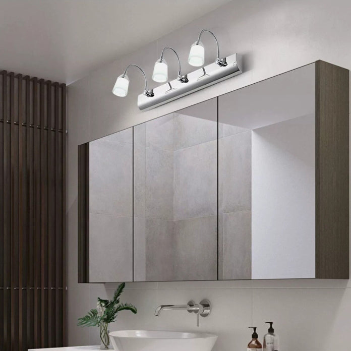 Modern Gooseneck LED Wall Sconce - Stainless Steel Vanity Light for Bathroom