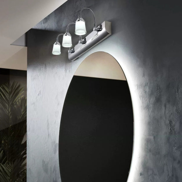 Modern Gooseneck LED Wall Sconce - Stainless Steel Vanity Light for Bathroom