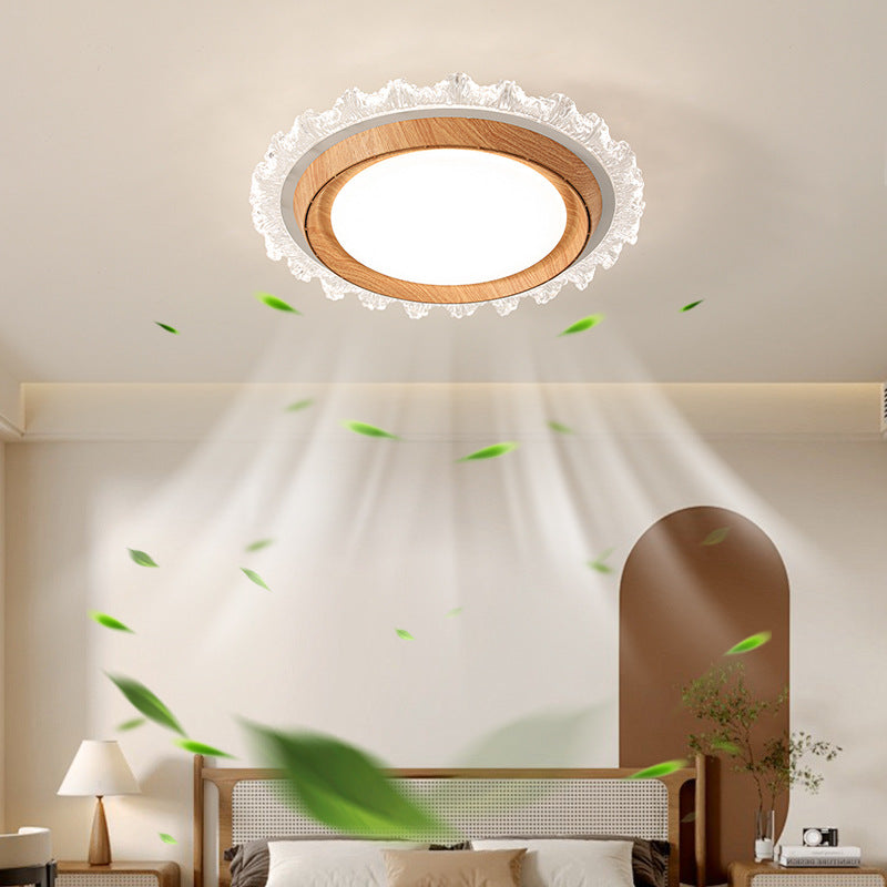 Modern Simplicity Bladeless LED Ceiling Fan Light for Bedroom - ABS PC Acrylic Round Design