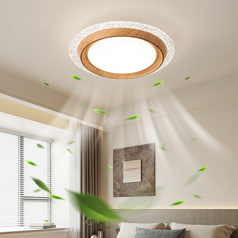 Modern Simplicity Bladeless LED Ceiling Fan Light for Bedroom - ABS PC Acrylic Round Design