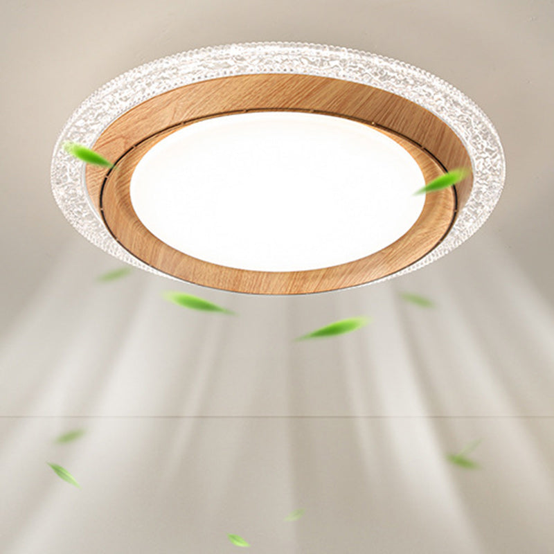 Modern Simplicity Bladeless LED Ceiling Fan Light for Bedroom - ABS PC Acrylic Round Design