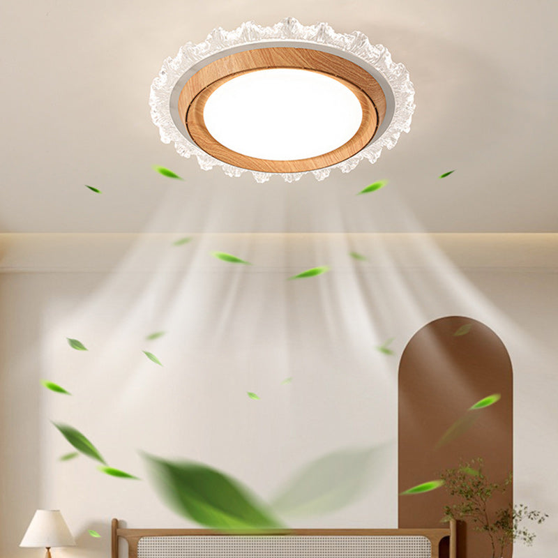Modern Simplicity Bladeless LED Ceiling Fan Light for Bedroom - ABS PC Acrylic Round Design