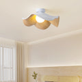 Contemporary Scandinavian Iron Resin Lotus Leaf Semi-Flush Mount Light for Hallway