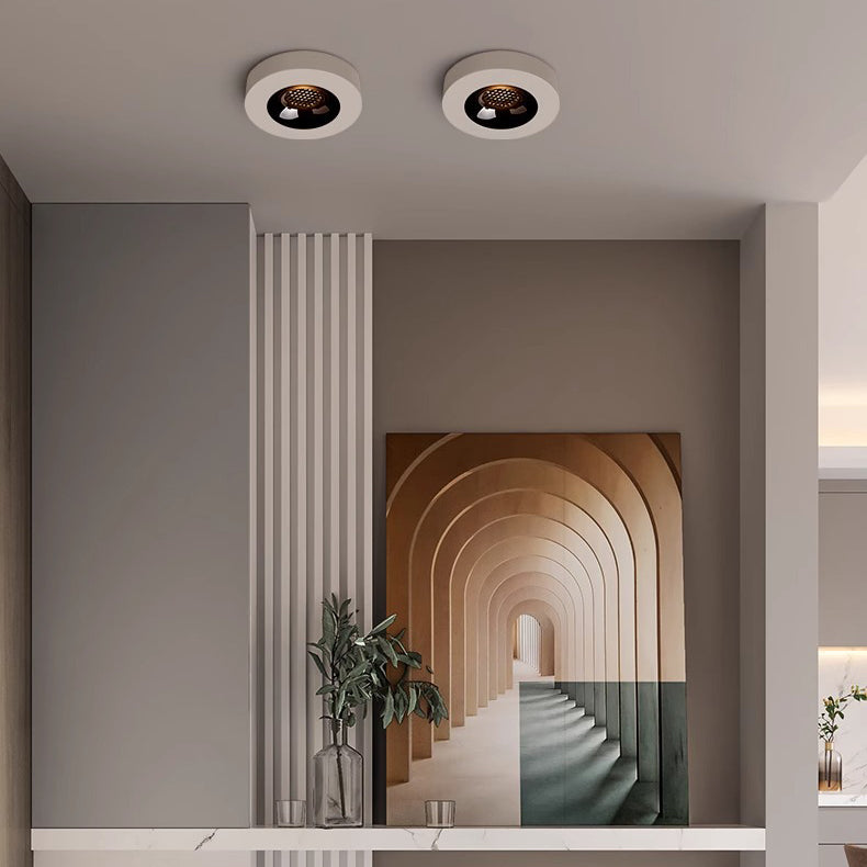 Modern Minimalist Iron Round Honeycomb LED Ceiling Light for Hallway