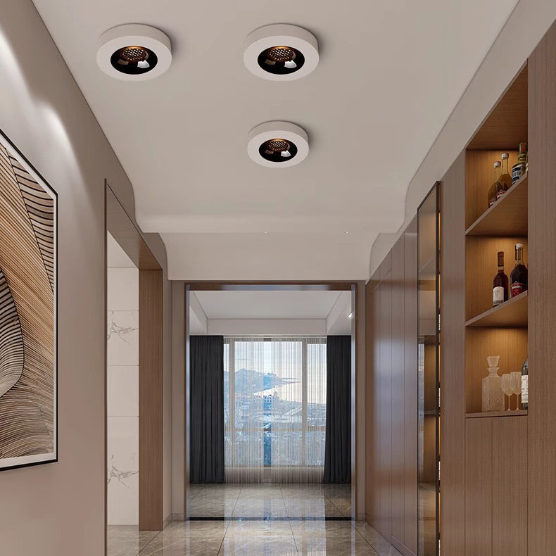 Modern Minimalist Iron Round Honeycomb LED Ceiling Light for Hallway