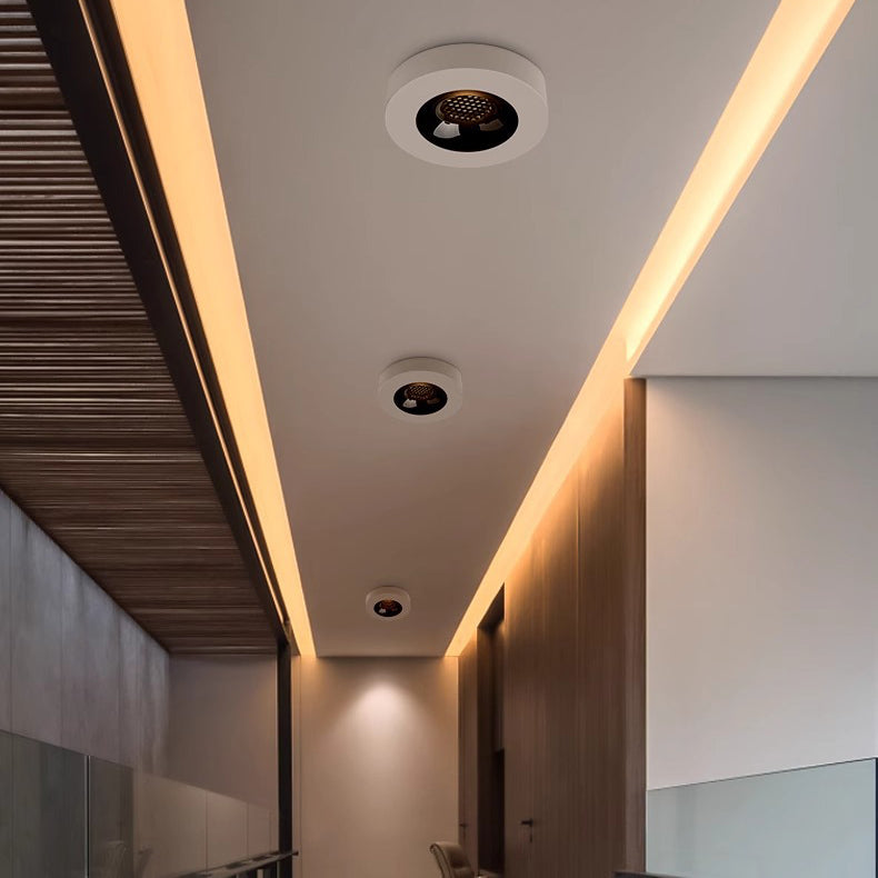 Modern Minimalist Iron Round Honeycomb LED Ceiling Light for Hallway