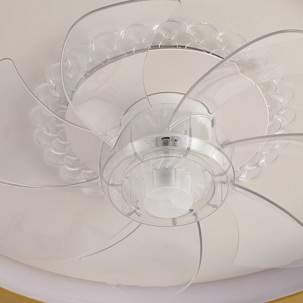 Modern Luxury Kids Round Crown Animal LED Flush Mount Ceiling Fan Light for Bedroom