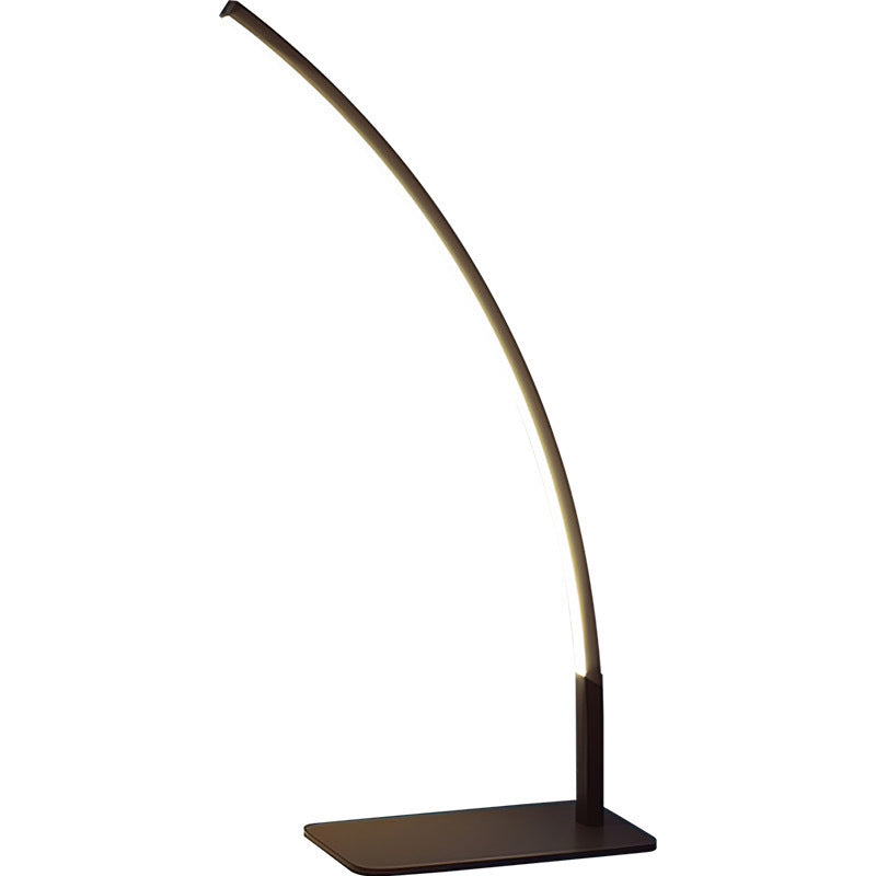 Modern Minimalist USB Curved Iron Aluminum LED Desk Lamp for Study, Home Office Lighting, Adjustable Brightness, Energy-Efficient Reading Lamp, Stylish Study Light, Contemporary Workspace Decor, USB-Powered Desk Lighting, Sleek Design Modern Desk Lamp