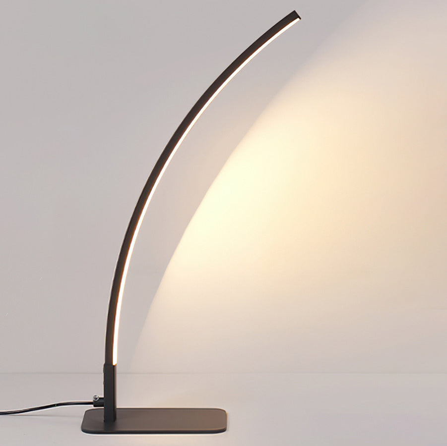 Modern Minimalist USB Curved LED Desk Lamp - Aluminum Study Light