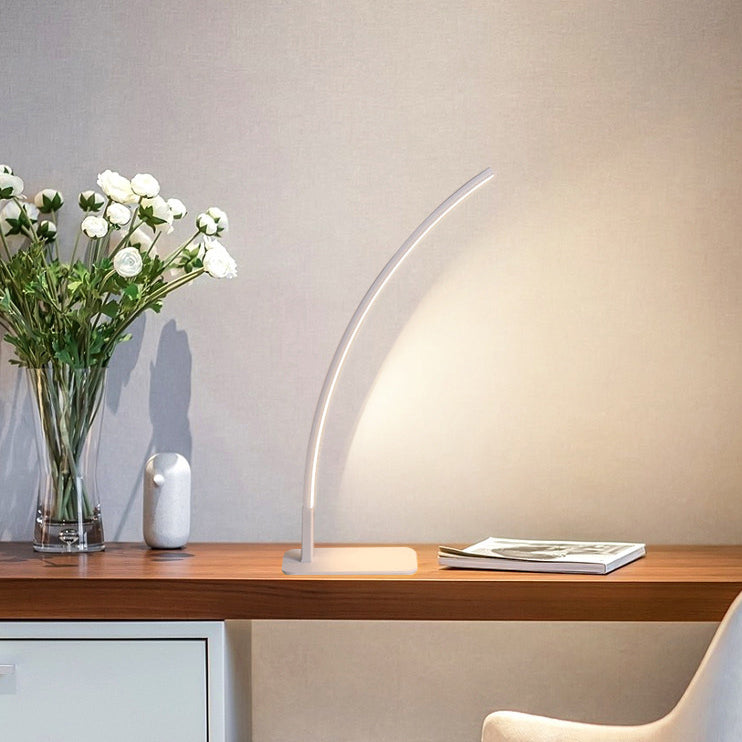 Modern Minimalist USB Curved LED Desk Lamp - Aluminum Study Light