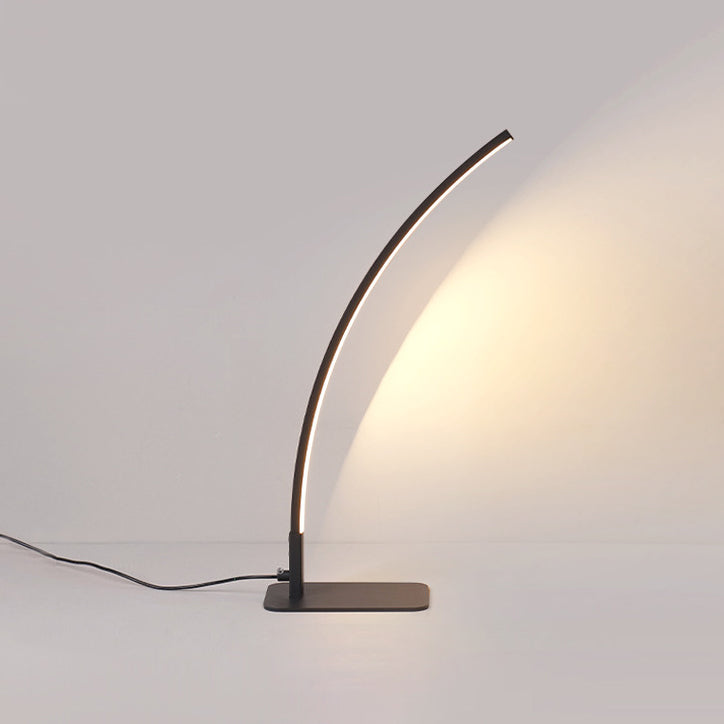 Modern Minimalist USB Curved LED Desk Lamp - Aluminum Study Light