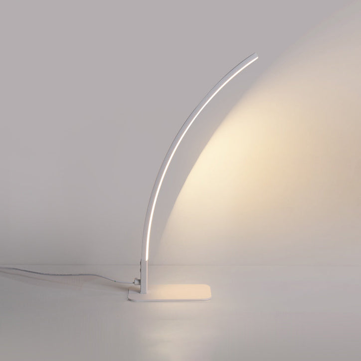 Modern Minimalist USB Curved LED Desk Lamp - Aluminum Study Light