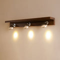 Contemporary Scandinavian LED Wall Sconce - Rotatable Round Rubber Wood & Iron Vanity Light for Bathroom